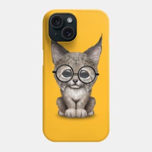 Cute Baby Lynx Cub Wearing Glasses Phone Case