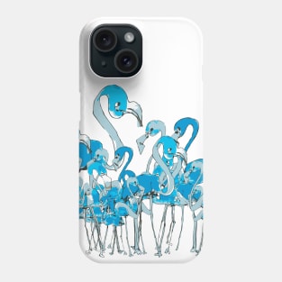 Blue Flamingos Phone Case