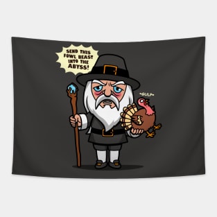 Funny Thanksgiving Turkey Fantasy Movie Quote Cartoon Tapestry