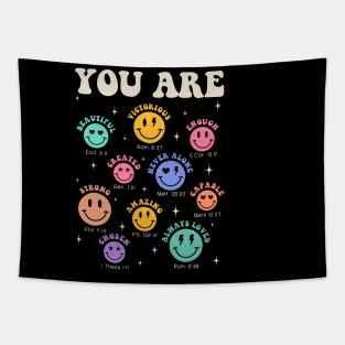 Groovy You Are Bible Verse Hippie Flower Religious Christian Tapestry