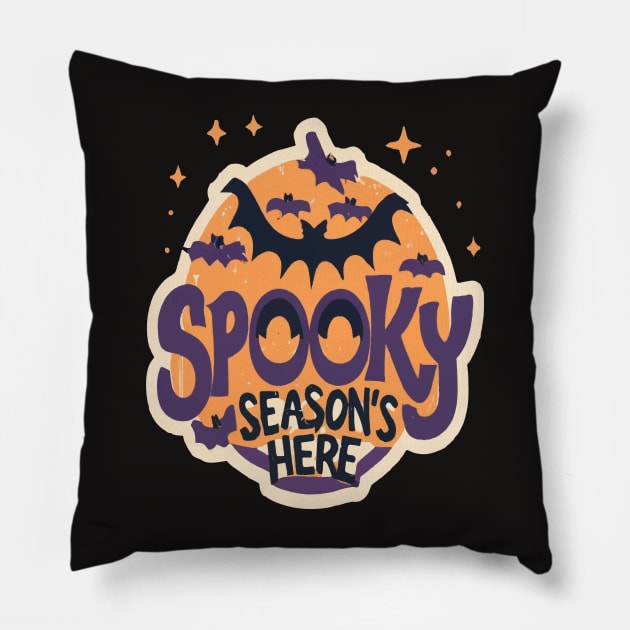 Spooky Season's Here Pillow by ArtfulDesign