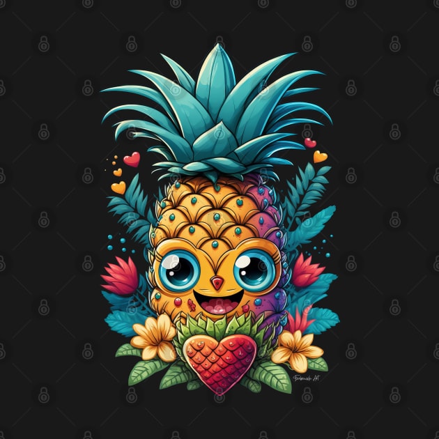 Colorful Pineapple Designe #1 by Farbrausch Art