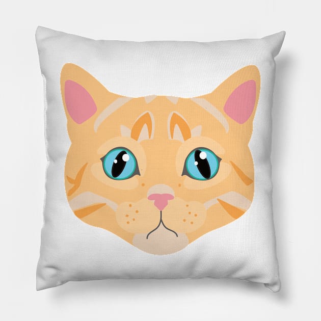 Sad cat face Pillow by Indigoego