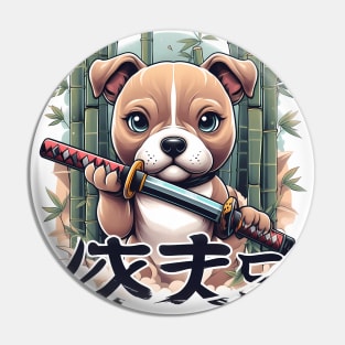 japanese pitbull kimono katana Pin