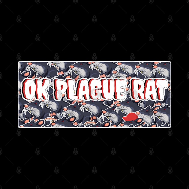 OK Plague Rat One Red Hat Crowd Design Print Wide Bar by aaallsmiles