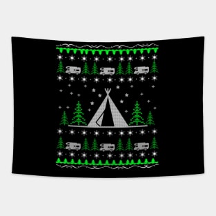 Camping Ugly Christmas Sweater Gift Ideas Cute Tapestry