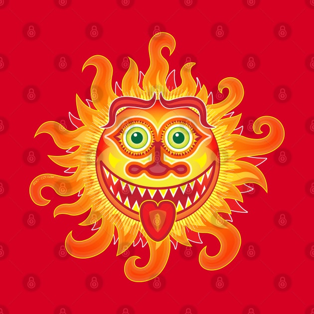 Mischievous summer sun grinning and sticking its tongue out by zooco