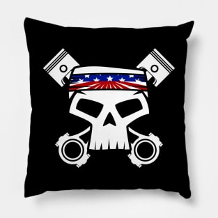 American Muscle Racing Skull Pillow