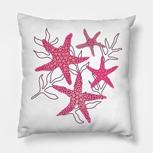 Sea stars - starfish fun in the ocean pink colours Pillow