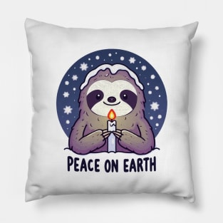 Peace On Earth Sloth Pillow