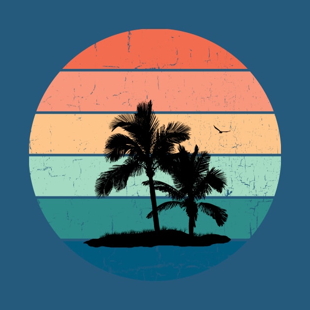 Retro Sunset with Palm Tree silhouette by DyrkWyst