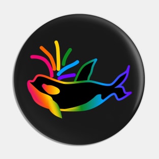 Rainbow Orca Pin