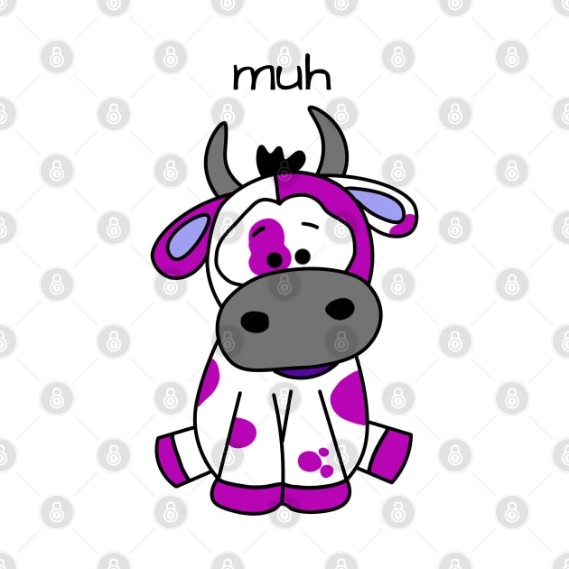 purple Cow Muh Doodle by Hispaniola-Fineart