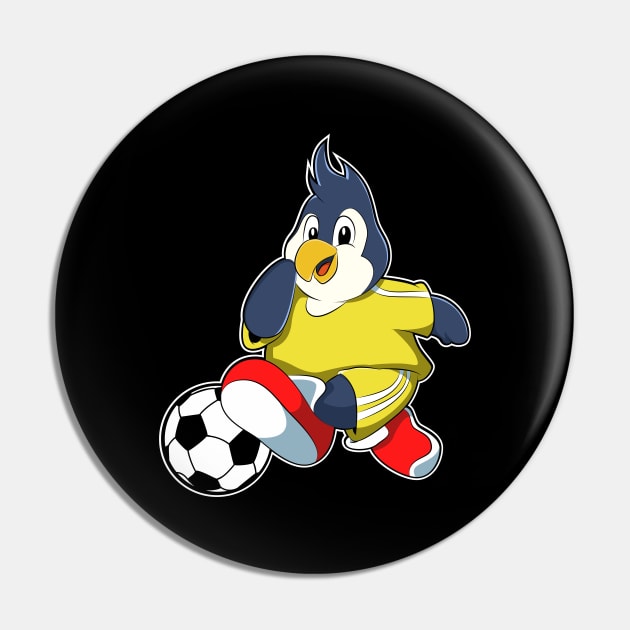 Penguin as Soccer player with Soccer ball Pin by Markus Schnabel