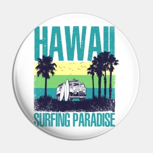 hawaii surfing paradise Pin