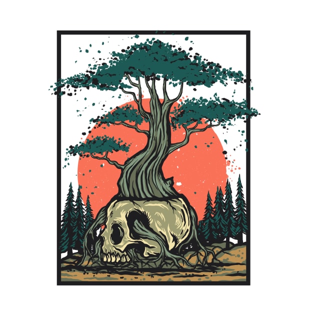 Summer Skull Tree by pilipsjanuariusDesign