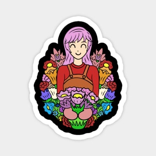 Cute florist girl Magnet