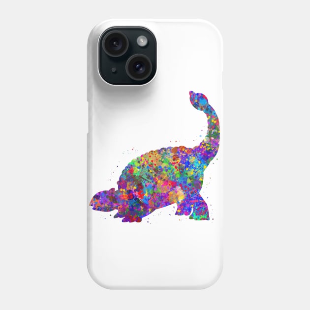 Ankylosaurus dinosaur watercolor Phone Case by Yahya Art