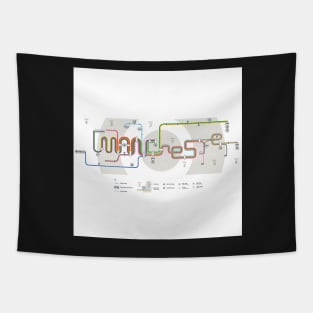 Greater Manchester Metrolink tram lines Word Map Tapestry