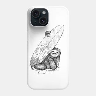 surf sloth Phone Case