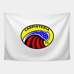 Carpinteria California Surfing Surf Patriotic Wave Rincon Tapestry