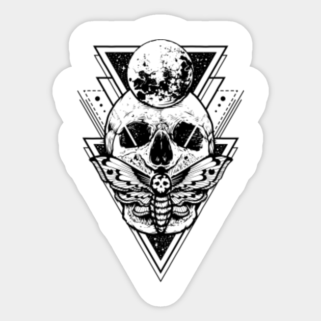 Skull Butterfly Death Head Moth Tattoo Skull Butterfly Tattoo Sticker Teepublic