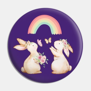 Cute Rabbits Catching Butterflies Pin