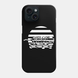 Black and white Tiger art, moon Illusion Phone Case