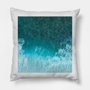 blue ocean sea waves Pillow