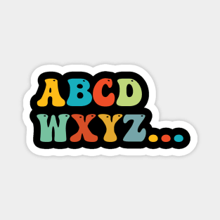 abcd, abstract alphabet Magnet