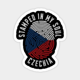 Czechia Flag Fingerprint Art for Proud Czech Heritage Lovers Magnet