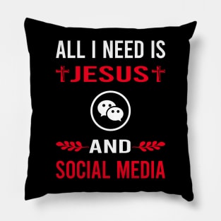 I Need Jesus And Social Media Pillow