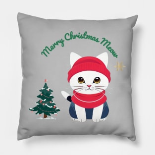 merry christmas meow Pillow