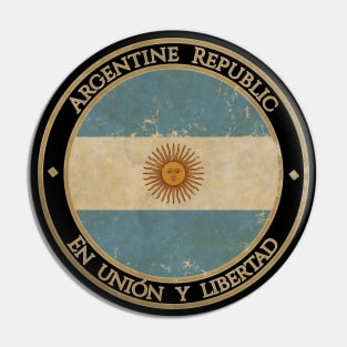 Vintage Argentina Argentine Republic USA South America United States Flag Pin