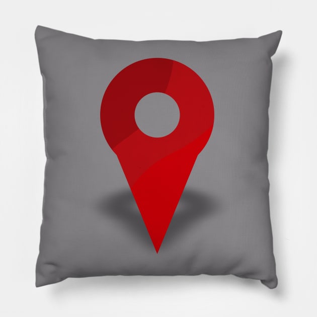 Location Map Pin Pillow by kifuat666666