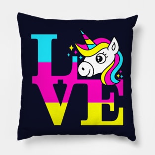 Cute Kawaii Unicorn Rainbow Love Unicorn Gift For Kids Pillow