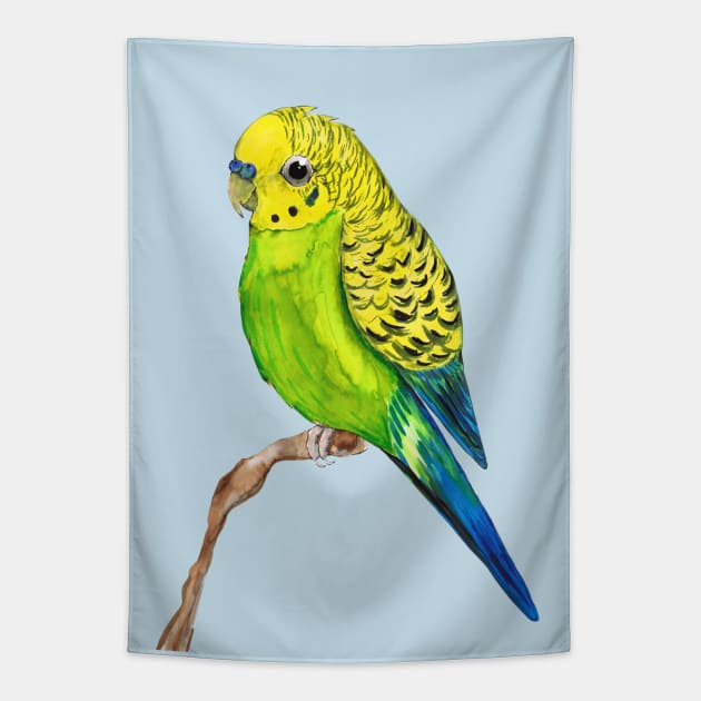 Cute budgie Tapestry by Bwiselizzy