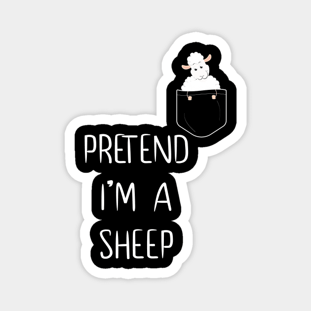 Pretend I'm A Sheep Funny Lazy Simple Halloween Costume Magnet by MaryMary