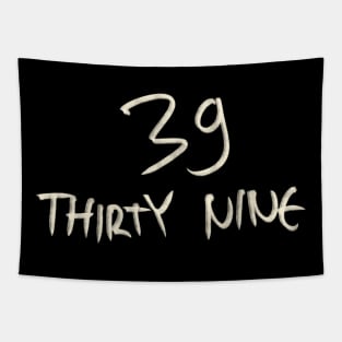 Hand Drawn Letter Number 39 Thirty Nine Tapestry