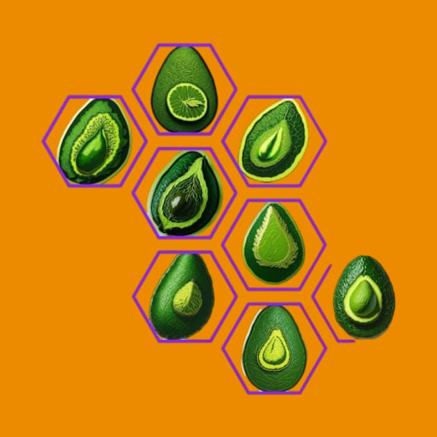 Avocado cell design by Avocado design for print on demand