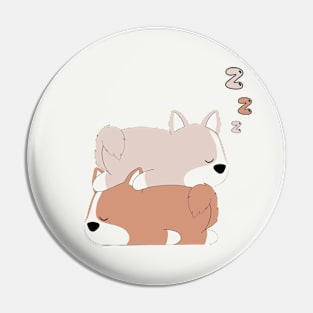 Sleepy corgis Pin