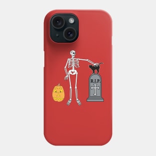 Halloween, design, holiday, decorations, skeleton Phone Case