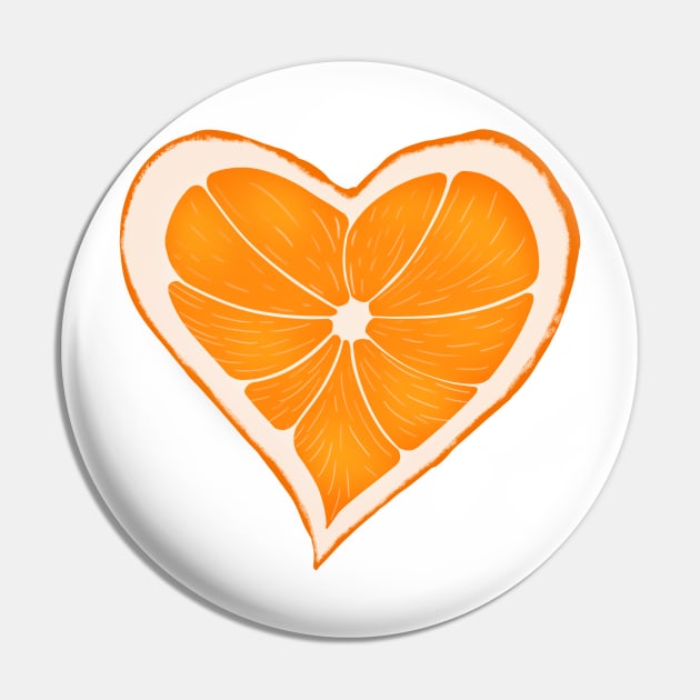 Orange heart Pin by FAT1H