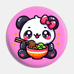 Panda Girl Eating Ramen Pin