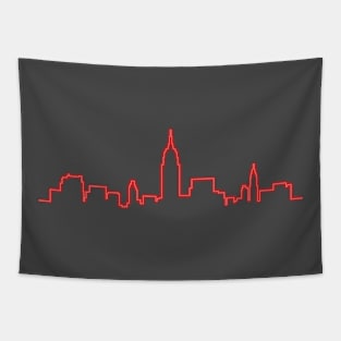 Neon NYC Skyline Tapestry