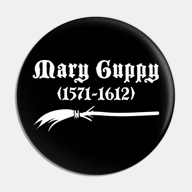 Mary Guppy - Ghosts - white Pin by DAFTFISH