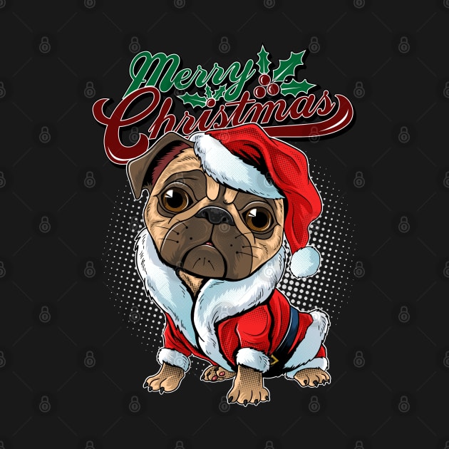 Merry Christmas sweet pug by RockabillyM