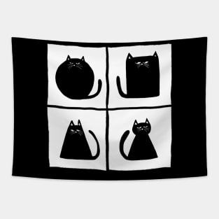 Cats in the box - B&W Tapestry