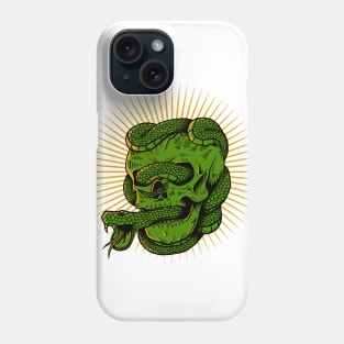 Green skull snake Phone Case