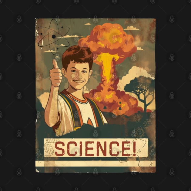 Science, retro style, explosion, atomic bomb by Pattyld